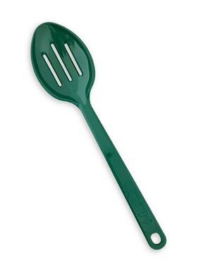 Ultratemp Slotted Serving Spoon Green Plastic Heat Resistant Made USA Vintage